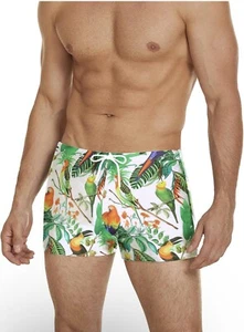 COOFANDY Men's Athletic Swim Trunk Quick Dry Tropical Print Medium Shorts - Picture 1 of 9