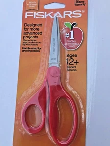 Fiskars Ages 12+ Student Scissors 7" Red Handle Teacher  Recommended Brand - Picture 1 of 4