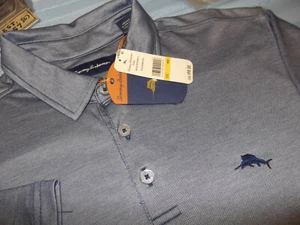NWT TOMMY BAHAMA LS GOLF POLO - M - RELAX - MARLIN - PIMA COTTON POLYESTER - $98 - Picture 1 of 3