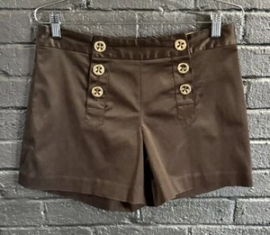 MILLY Brown Satin Low Rise Sailor Shorts - Picture 1 of 2