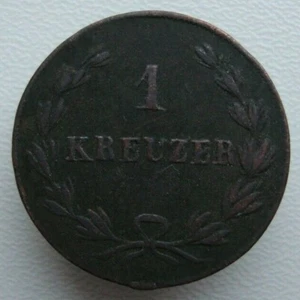 German States Baden 1 Kreuzer 1825 Copper Coin S1 - Picture 1 of 5