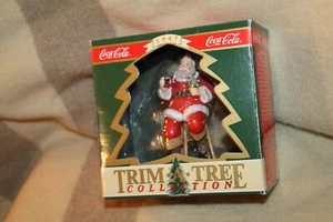 Coca-Cola Trim A Tree Collection 1947 " Santa on Stool "  - Picture 1 of 1