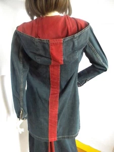 I Ptites Bombe Jeans Sewing Long Jacket Jena Hood 36/38 + Jeans Skirt 36 - Picture 1 of 6