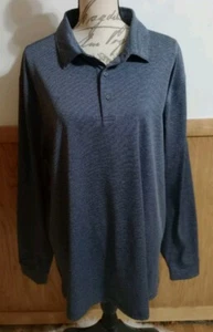 Walter Hagen Essentials Long Sleeve Golf Polo Shirt Blue Striped Men's Size XL - Picture 1 of 10