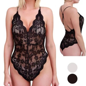 Women Sexy Sleepwear Lace Lingerie Nightwear Underwear Dress Bodysuit S-XL - Picture 1 of 14