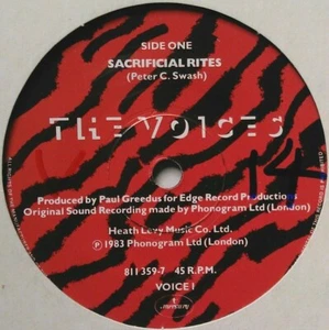 The Voices - Sacrificial Rites (Mercury, 1983) 7" vinyl single VG/- - Imagen 1 de 5