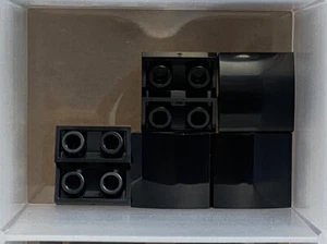 LEGO Parts - Black Slope, Curved 2 x 2 x 2/3 Inverted - No 32803 - QTY 5 - Picture 1 of 1