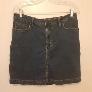 Lee Regular Fit Mid Rise Größe 12 M Denim Skort dunkle Waschung Taschen - Bild 1 von 8