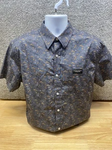 Jack And Sage Theodore Roosevelt Camp Shirt Mens Medium Gray All Over Print Park - Picture 1 of 14