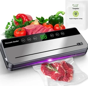 Food Vacuum Sealer Machine,80Kpa 8-In-1 Food Vacuum Sealing Machine with Cutt... - Picture 1 of 7