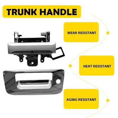 Chrome Tailgate Handle With Bezel Set For Chevrolet Silverado 3500HD 07-14 EAAE - Image 1 of 4
