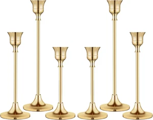 Kerzenständer Gold Vintage Messing Kegel Kerzenhalter für Zuhause Esszimmer Deko - Bild 1 von 12