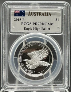2015 P Australia Silver High Relief Wedge-Tailed Eagle PCGS PR70 DCAM *ST - Picture 1 of 6