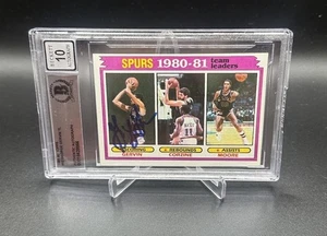 George Gervin Spurs 1981 -1982 Topps Autographed Signed Beckett Slabbed Card COA - Picture 1 of 6