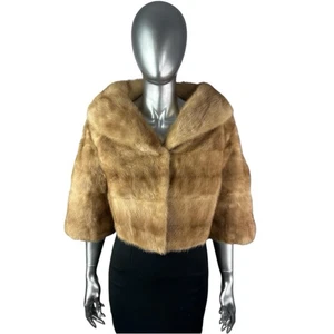 Autumn Haze MINK Evening Jacket, Bolero, S, Certified Vintage Fur w/Storage Bag - Picture 1 of 10