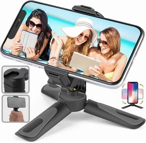 Phone Tripod Stand Portable Desktop Holder with Cold Shoe Mount for iPhone - Picture 1 of 4