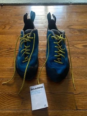 Zapatos de Escalada en Roca Scarpa Helix Para Hombre Talla 15 Azul EE. UU. Gamuza Amarillo Encaje Foto 1 de 4