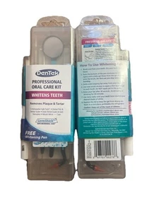 Confezione 2 Kit Cura Orale Professionale DenTek Con Penna Sbiancante + Custodia - Foto 1 di 1