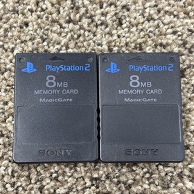 Sony Playstation 2 PS2 OEM MagicGate 8mb Memory Card SCPH-10020 Lot of 2