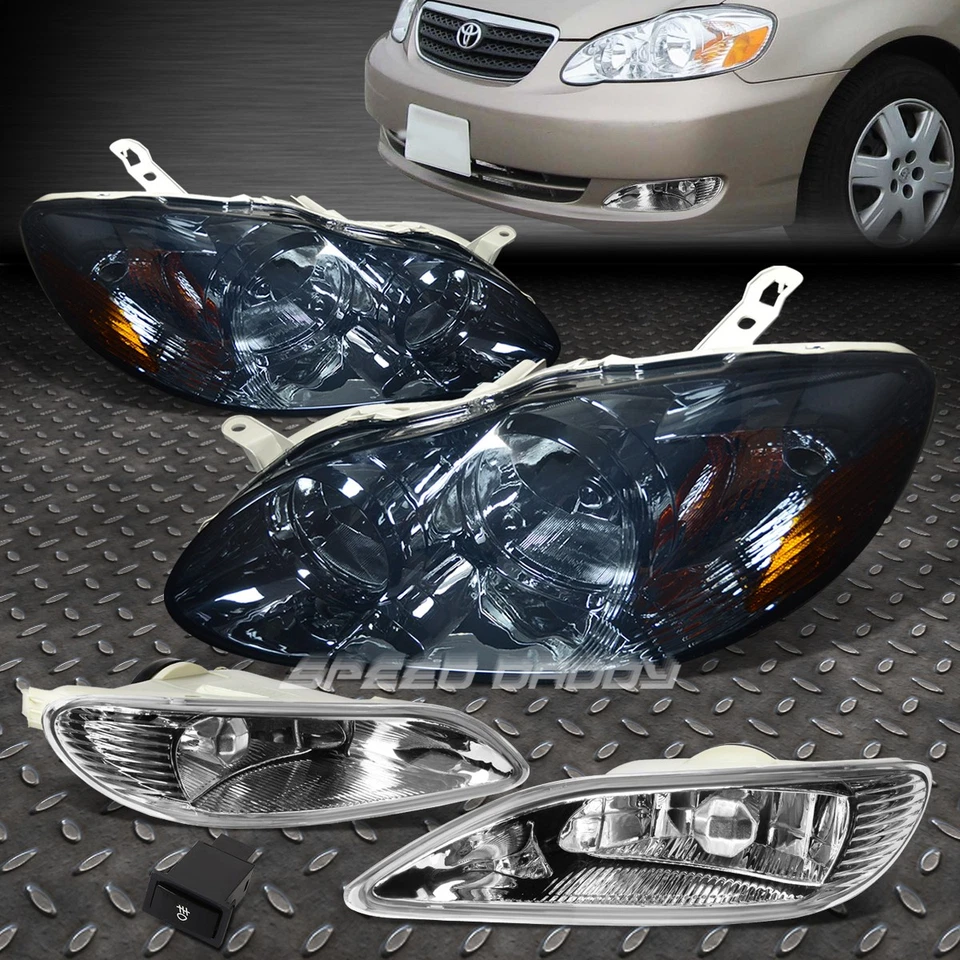 FARO CARCASA AHUMADA + LUZ LATERAL ÁMBAR + FARO ANTINIEBLA TRANSPARENTE PARA 03-08 COROLLA E120 Foto 1 de 4