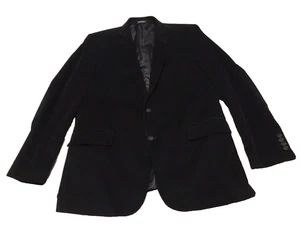 Stafford Men's Blazer Sport Coat Corduroy Two Button Sport Jacket Size 46L Black - Picture 1 of 11