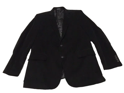 Stafford Men's Blazer Sport Coat Corduroy Two Button Sport Jacket Size 46L Black - Image 1 of 4
