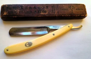 BOKER KING CUTTER Vintage Straight Razor 5/8 blade w/Jimps inc/box Germany - Picture 1 of 4