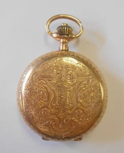 Brandegee & Co Geneva 14K Gold Hunting Case Pocket Watch 66393 18 Size Ornate - Picture 1 of 12