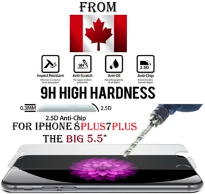 2.5D 9H REAL Tempered Glass iphone 7PLUS 8PLUS 7 8 PLUS 5.5" Screen Protector - Photo 1 sur 7