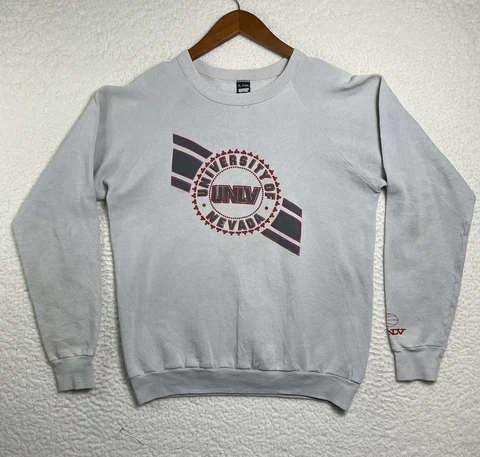 Vintage 90s 80s UNLV Rebels Crewneck Size XL Sweatshirt Las Vegas Nevada Gray Cover