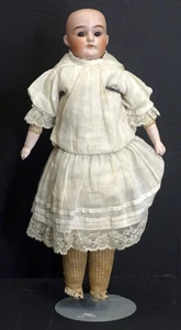 ANTIQUE German ARMAND MARSEILLE Bisque ALMA 8/0 Kid Leather Body DRESSED DOLL - Picture 1 of 12