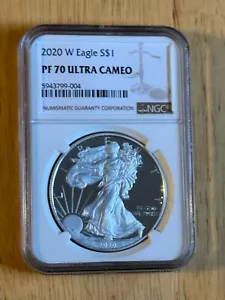 2020 W ULTRA DEEP CAMEO SILVER EAGLE NGC PF70! - Picture 1 of 4