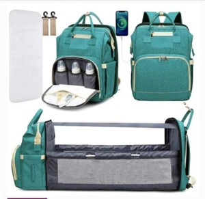 Multifunktions-Windel-/Babyrucksack mit integrierter Nickerchen-/Wickelstation - Bild 1 von 8