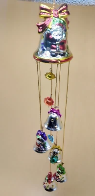 Enfeite de sino cintilante Avon com sinos porcelana 1998 vintage com caixa - Imagem 1 de 4