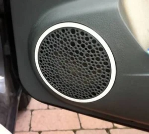 D Chrome Rings for Door Speakers Large Front Bottom/Fiat Panda Type 169-Stainless Steel - Picture 1 of 3