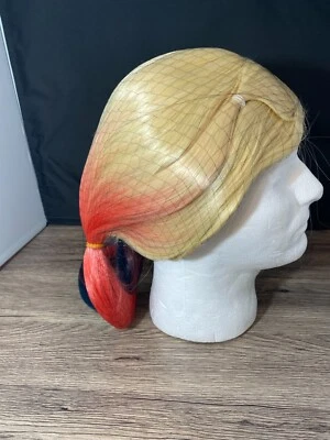 NUEVO- Peluca Rubia Juegos con disfraces para Mujer Doble Cola de Caballo Rojo y Azul Oscuro Larga Recta  Foto 1 de 4