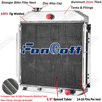 3 Row Aluminum Radiator Fits 1957-1960 Ford F100 Truck 3.6L 4.4L 4.8L 5.8L Foto 1 de 4