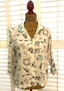 Kate Spade SOMETHING BORROWED 2 Piece Crop Pant Pajama Set Pockets Women's S - Picture 1 of 13
