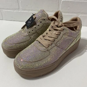 NEW - Call It Spring - WOMEN’S RHINESTONE B.E.D FOAM SNEAKERS Size 8.5 - Picture 1 of 7