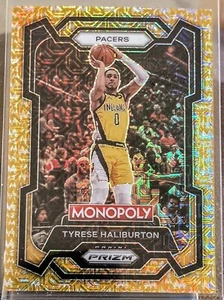 2023-24 Tyrese Haliburton Prizm Monopoly Gold Millionaire Shimmer Card # /500 - Picture 1 of 2