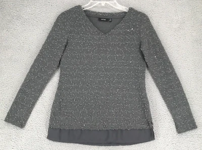 Suéter Pullover Apt 9 Mujer Talla PXS Manga Larga Lentejuelas Texturizadas Gris Foto 1 de 4