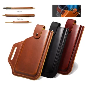 Outdoor Genuine Leather Belt Pouch Pocket Waist Bag Fanny Pack Men Phone Holster - Picture 1 of 12