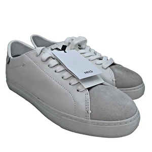 Zapatillas con panel de cuero Mango, talla UK 6, EUR 39, blancas, PVP £59,99 - Imagen 1 de 19