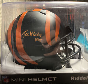 Tee Higgins Autographed Bengals Eclipse Mini Football Helmet - BAS (Orange Ink)