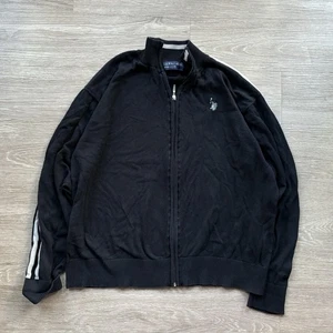 Men’s 2003 U.S. Polo Assn Knit Boxy XL Black Knit Full Zip Grandpa Sweater - Picture 1 of 4