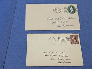x2 CA 1800s UNUSUAL LATE USES 1924-42 ! NEVADA CITY/PALO ALTO MACHINE CANCELS !! - Picture 1 of 2