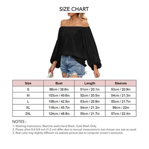 Women Off Shoulder Top Long Sleeves Elastic Neckline Pure Color Casual T Shirt - Picture 1 of 9