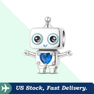 KUNSIR 925 из чистого серебра робот бусина сделай сам подвеска для браслет или ожерелье кулон - Изображение 1 из 4