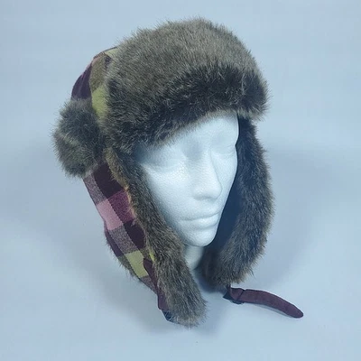 D&Y David & Young Trapper Hat Womens Faux Fur Accents Ear Flaps - Image 1 of 4