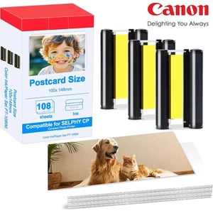 Canon Selphy CP1500 CP1300 CP1200 4x6 108 sheet Color Ink Paper Set KP-108IN lot - Picture 1 of 21